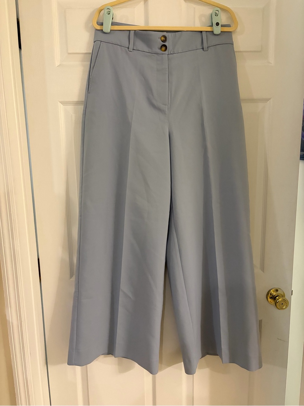 Boden High Rise Wide Leg Powder Light Blue Pants Women’s 10R workwear Preppy